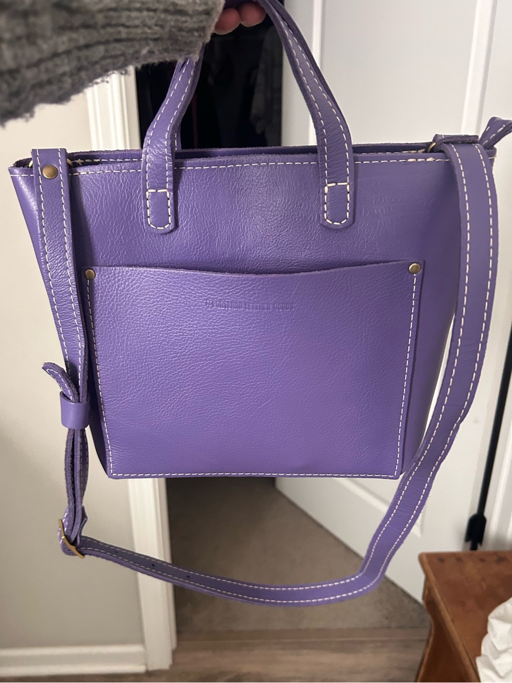 NWOT Portland Leather Mini Crossbody Tote - Morning Glory Unicorn Color